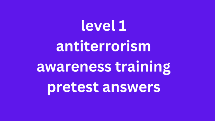 Level 1 antiterrorism awareness pretest